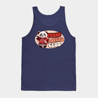 Cute Panda personified with red jacket Kids Tank Top